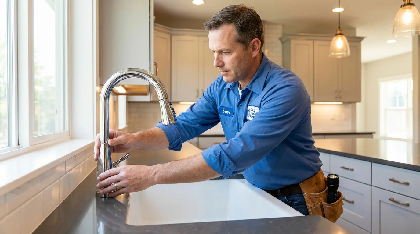 Kitchen faucet installation by Johns Plumbing LLC in Port Jefferson Station